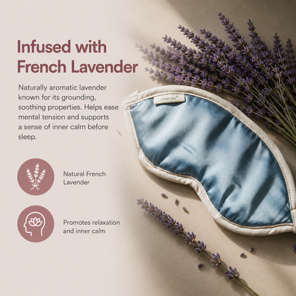 French lavender eye pillow designed to ease tension before sleep
