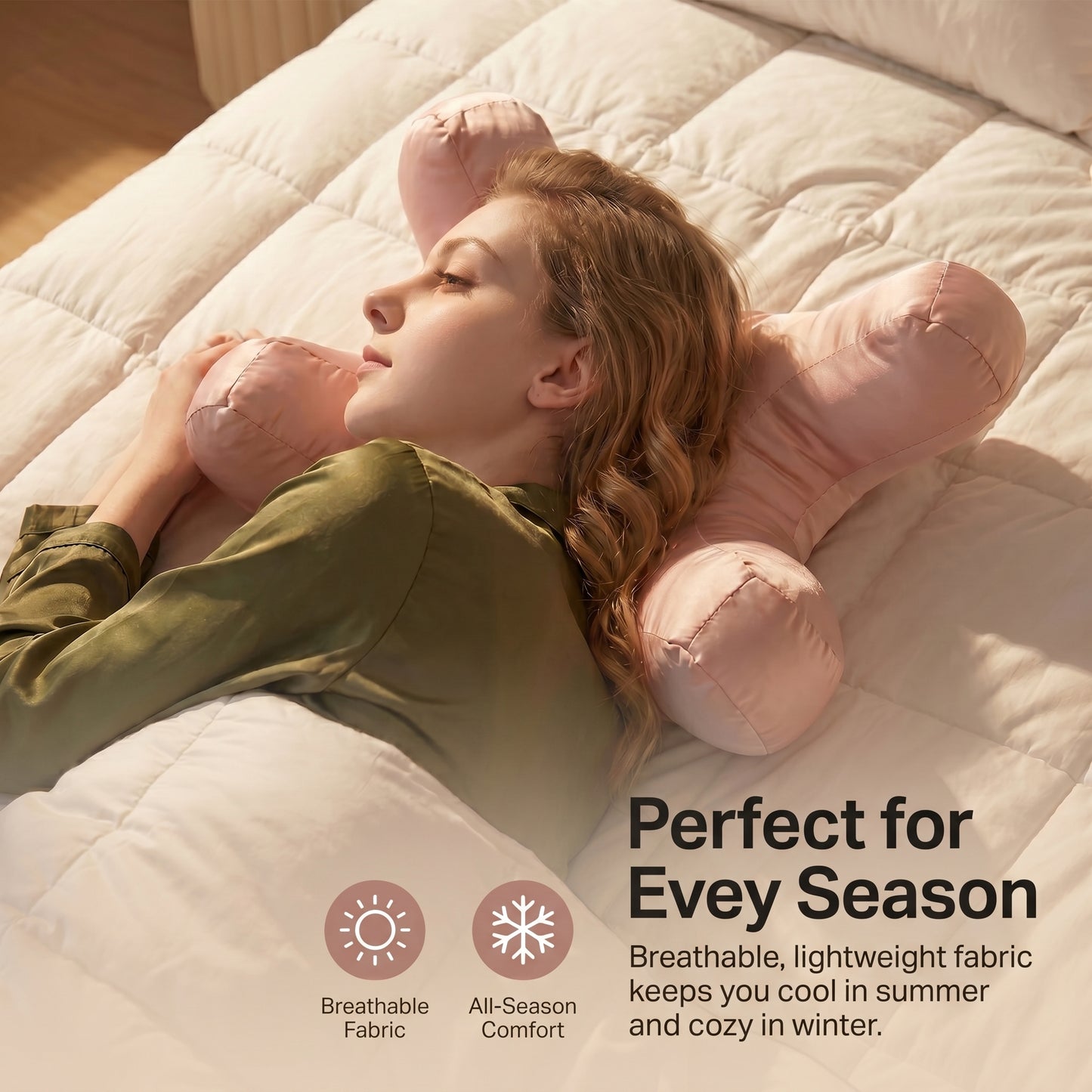 Breathable face pillow designed for all-season comfort
