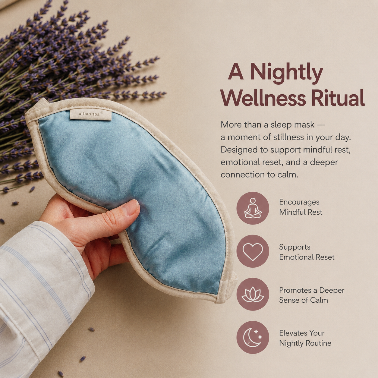 Lavender eye pillow for mindful rest and a nightly wellness ritual