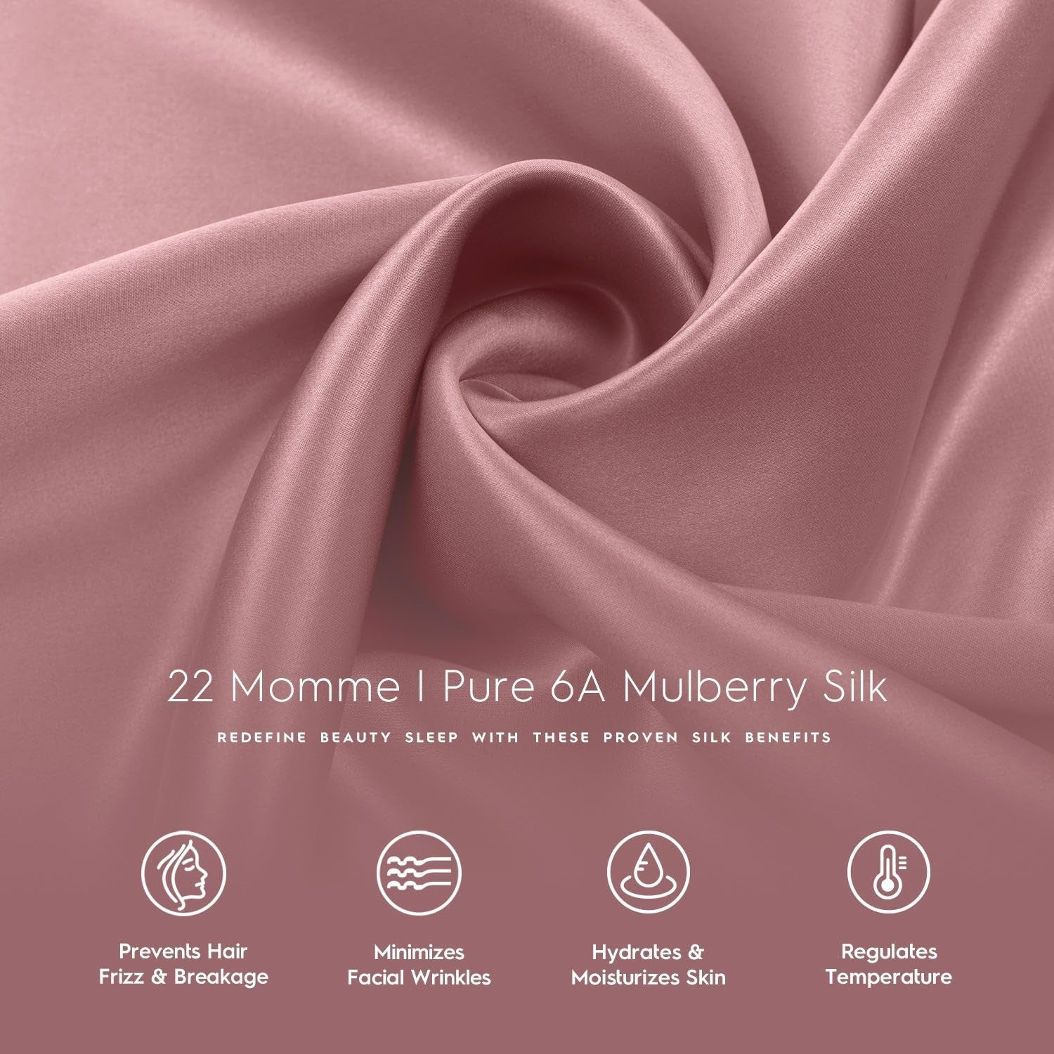 22 momme 6A mulberry silk pillowcase for beauty sleep
