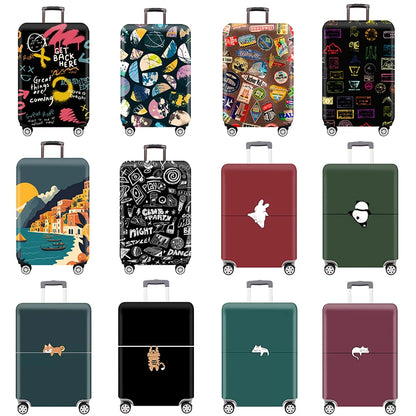 Thick Elastic Cartoon Luggage Protective Cover Zipper Suit for 18-32 Inch Bag Suitcase Covers Trolley Cover Travel Accessories