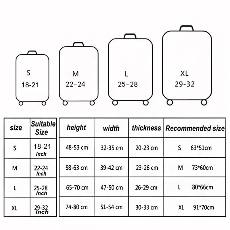Thick Elastic Cartoon Luggage Protective Cover Zipper Suit for 18-32 Inch Bag Suitcase Covers Trolley Cover Travel Accessories