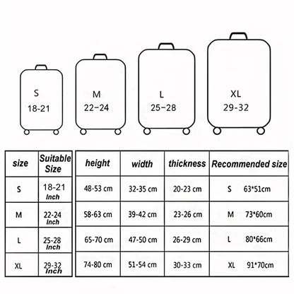 Thick Elastic Cartoon Luggage Protective Cover Zipper Suit for 18-32 Inch Bag Suitcase Covers Trolley Cover Travel Accessories