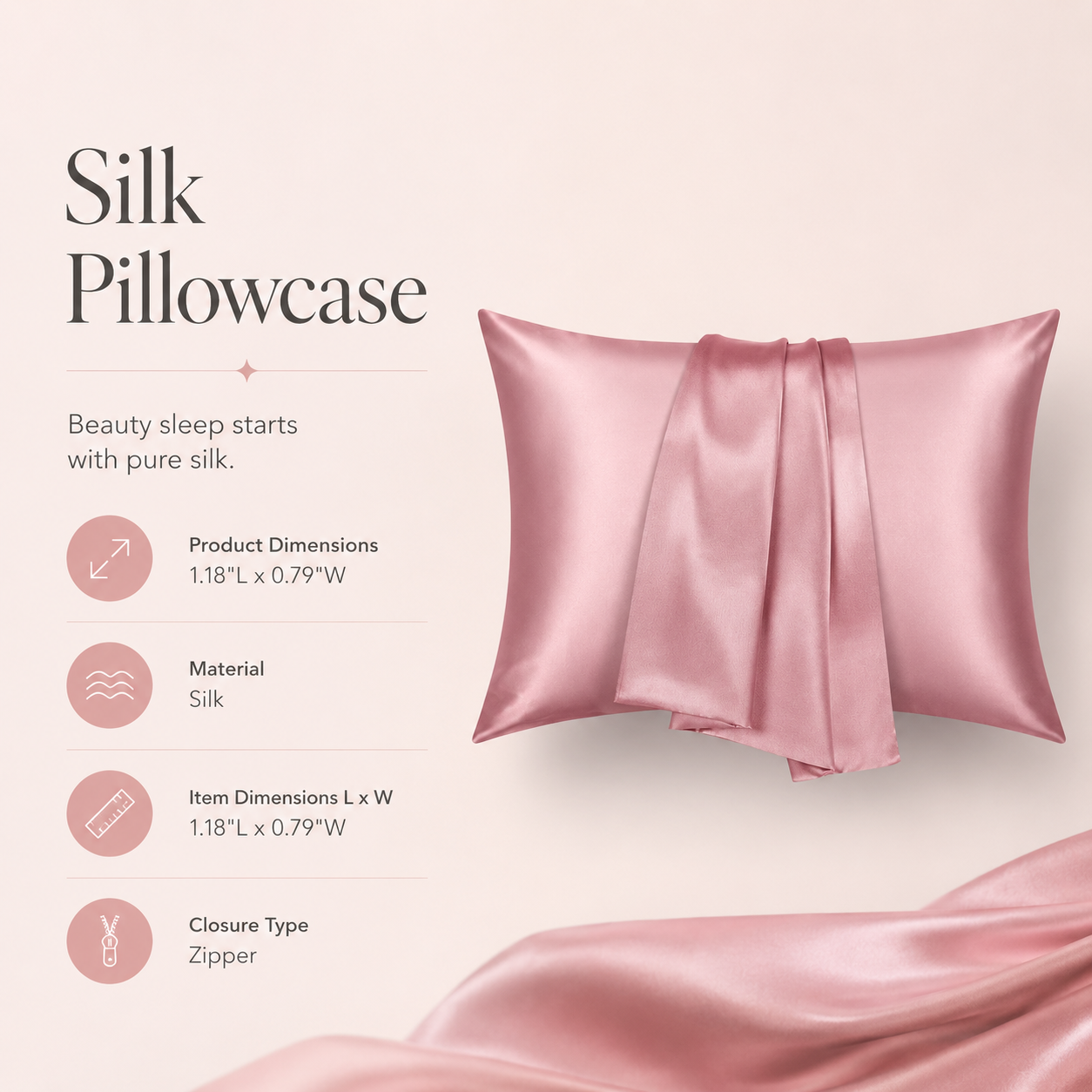 Pillowcase size and material details