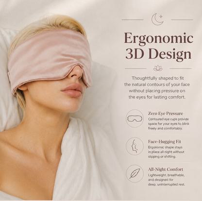 3D contoured eye mask with zero pressure on eyelids
