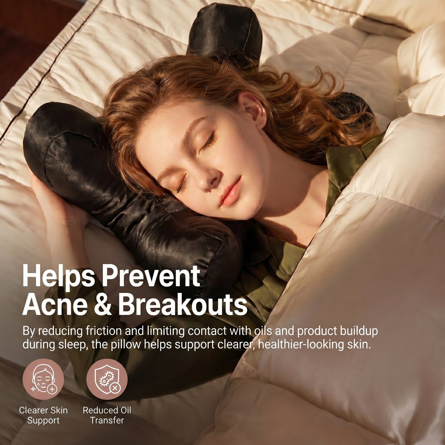 Face pillow designed to support clearer-looking skin overnight