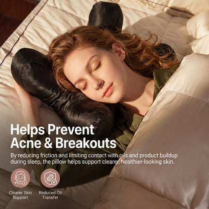Face pillow designed to support clearer-looking skin overnight