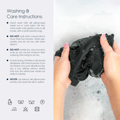 Silk pillowcase washing and care instructions